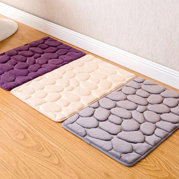 Cobblestone Memory Foam Bath Stone Bath Mat Water Absorbent Bathroom Mats Rugs